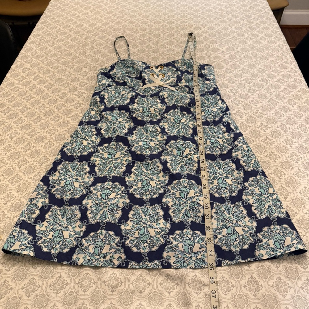 Lilly Pulitzer Rilee Hey Sailor Printed Lace Up Dress Blue Mermaid Nautical 10 - Picture 15 of 15